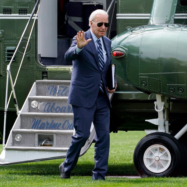 President Joe Biden waves as he arrives on the South Lawn of the White House, Monday, Aug. 14, 2023, in Washington. (AP Photo/Evan Vucci)